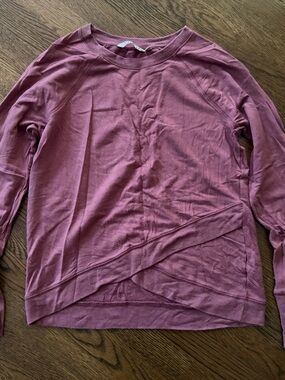 Athleta Mauve Criss-Cross Pullover Sweatshirt